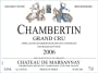 Chateau de Marsannay Chambertin Grand Cru 2006 Front Label