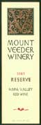 Mount Veeder Winery Reserve Red 2003 Front Label