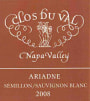 Clos du Val Ariadne 2008 Front Label