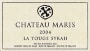Chateau Maris Syrah La Touge 2004 Front Label