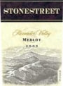 Stonestreet Merlot 2003 Front Label
