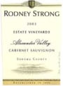 Rodney Strong Alexander Valley Estate Cabernet Sauvignon 2003 Front Label
