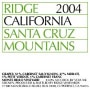 Ridge Santa Cruz Mountains 2004 Front Label