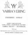 Yarra Yering Underhill Shiraz 2003 Front Label