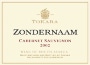 Zondernaam Cabernet Sauvignon 2002 Front Label