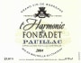 Chateau Fonbadet  L'Harmonie de Fonbadet 2004 Front Label