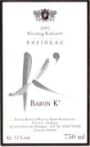 Baron zu Knyphausen Baron K Riesling Kabinett 2005 Front Label