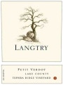 Langtry Estate Tephra Ridge Vineyard Petit Verdot 2014 Front Label