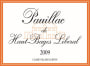 Chateau Haut-Bages Liberal Pauillac de Haut-Bages Liberal 2009 Front Label