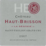 Chateau Haut-Brisson La Reserve 2007 Front Label