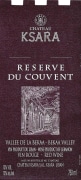 Chateau Ksara Reserve du Couvent 2013 Front Label