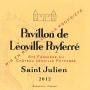 Chateau Leoville Poyferre Pavillon de Leoville Poyferre 2012 Front Label