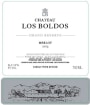 Chateau Los Boldos Grand Reserve Merlot 2013 Front Label