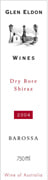 Glen Eldon Dry Bore Shiraz 2004 Front Label