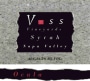 Voss Vineyards Ocala Syrah 2002 Front Label
