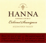 Hanna Cabernet Sauvignon 2004 Front Label