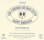 Chateau Pavie Macquin Les Chenes de Macquin 2006 Front Label