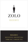 Zolo Reserva Malbec 2004 Front Label