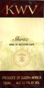 KWV Shiraz 1998 Front Label
