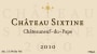 Chateau Sixtine Cuvee du Vatican 2010 Front Label