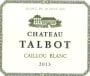 Chateau Talbot Caillou Blanc 2013 Front Label