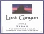 Lost Canyon Winery Trenton Station Vineyard Syrah 2003  Front Label