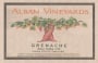 Alban Grenache 1998 Front Label