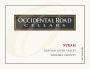 Occidental Road Cellars Syrah 2013 Front Label