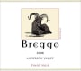 Breggo Cellars Anderson Valley Pinot Noir 2008 Front Label
