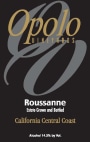 Opolo Roussanne 2009 Front Label