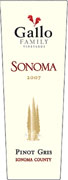 Gallo of Sonoma Reserve Pinot Gris 2007 Front Label