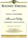 Rodney Strong Alexander Valley Estate Cabernet Sauvignon 2005 Front Label