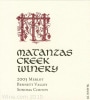 Matanzas Creek Sonoma County Merlot 2005 Front Label