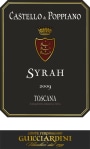 Conte Ferdinando Guicciardini Castello di Poppiano Syrah 2009 Front Label