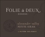 Folie a Deux Limited Release Petite Sirah 2013 Front Label