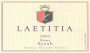 Laetitia Estate Syrah 2003 Front Label