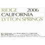 Ridge Lytton Springs Zinfandel 2006 Front Label