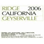 Ridge Geyserville (375ML half-bottle) 2006 Front Label