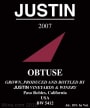 Justin Obtuse Port Style (375ML half-bottle) 2007 Front Label