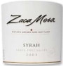 Zaca Mesa Santa Ynez Valley Syrah 2003 Front Label