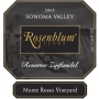Rosenblum Cellars Monte Rosso Reserve Zinfandel 2005 Front Label