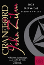 Craneford John Zilm Petit Verdot 2003 Front Label