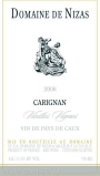 Domaine de Nizas Carignan 2006 Front Label