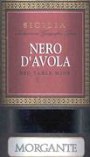Morgante Nero d'Avola 1998 Front Label