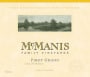 McManis Family Vineyards Pinot Grigio 2010  Front Label