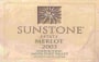Sunstone Merlot 2003 Front Label