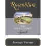 Rosenblum Cellars Rominger Vineyard Yolo County Syrah 2006 Front Label
