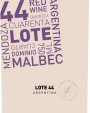Bodega Cuarto Dominio Lote 44 Malbec 2013  Front Label