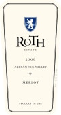 Roth Estate Alexander Valley Merlot 2008  Front Label
