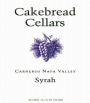 Cakebread Syrah 2010 Front Label